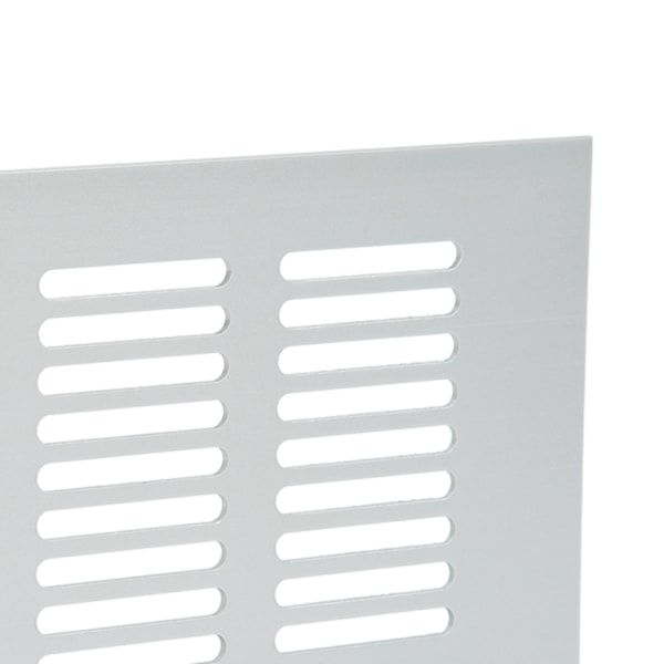 Ventilasjonsrist i aluminium, sølvfarget, rektangulær, for skap, garderobe, bobil, campingvogn, 80x250mm/3.14x9.84in