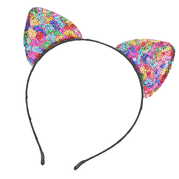 Kattöron Hårband med Vändbara Paljetter, Glitter Glänsande Kitty Säkerställer Mångsidighet & Halkfritt för Daglig Användning, Elasticitet Passar De Flesta Huvuden för Komfort
