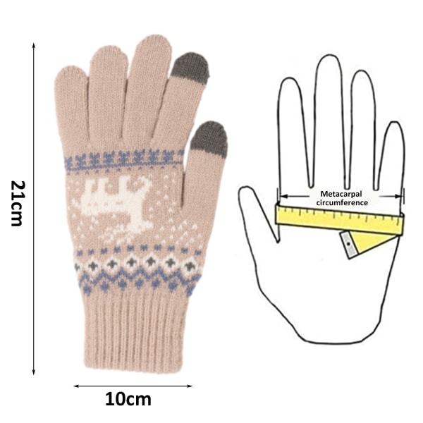 Vinter stickade handskar pekskärm varma mjuka fodrade elastiska halkfria