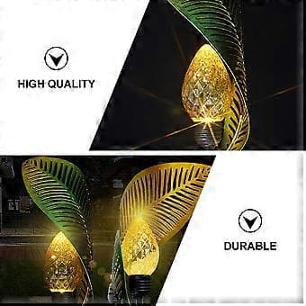 Solar Smijernsbladlampe Bladformet Plug-in Lampe Solcelledrevet Plugglys