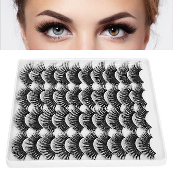 20 Par Multilagrede Kunstige Vipper Fluffy Tykke Volum Vipper Håndlaget Falske Vipper (MC-21)