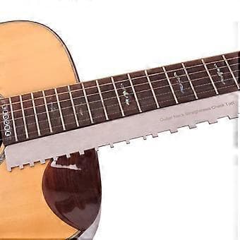 Gitarrhalslinjal i rostfritt stål med skåror, gitarrhalslinjal Luthier-verktyg, rak kant gitarrhalslinjal med skåror
