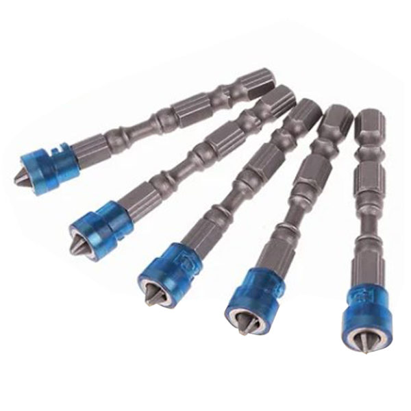 5 kpl Vahva Ammattimainen Magneettinen Risti-Sähköruuvibitti Sininen 65mm