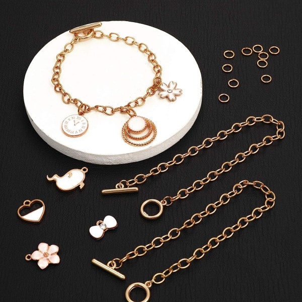 12 Pieces Chain Bracelets Alloy Metal Plated Link Bracelet Chain