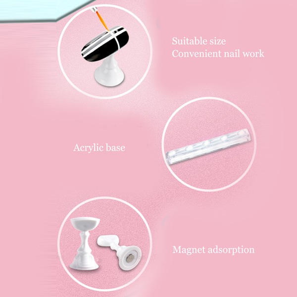 Magnetisk Negletip Øvelsesstativ Falske Negle Lak Gel Display Holdere Base Manicure Værktøj