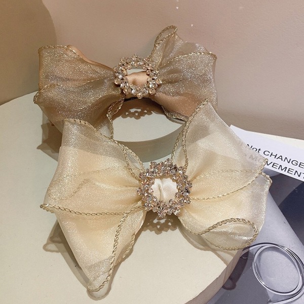 Fairy Girl's Lovely Fashion Bow Hårnålshårklämma för vardagen light khaki