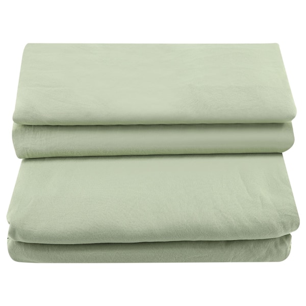 Solid Ties Tvättad Bomullsduvet Överdrag Kuddfodral Sängkläder Set Bön Grön (#2)