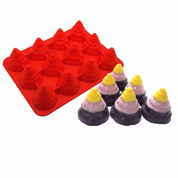 3D Julgranssilikonform - Julgransform i silikon för moussetårta, muffinsbakning, isbitar, gelé, choklad, tvål, lotionbar, badbomb