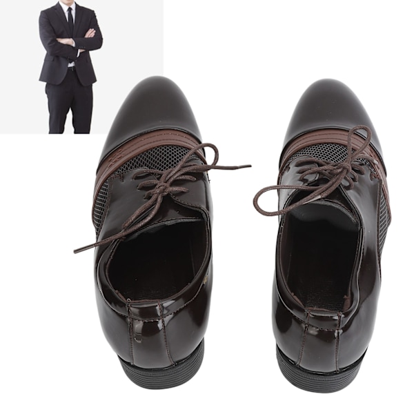 Formella Business-skor Snörning Fritid PU-läder Herr Casual Dress Skor för Vardagslivet Brun 44
