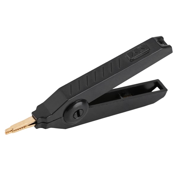 1 stk Kobberisolerte Krokodilleklemmer Adapter Bilbatterikabel Testprobe Svart