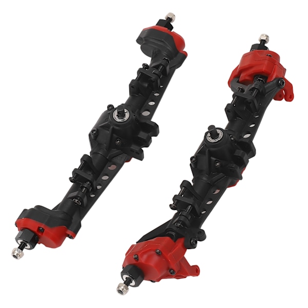 Aluminium Främre Bakre Axlar Set för SCX10 II 90027 90028 90046 90047 1/10 RC Crawler Bil RC Uppgraderingstillbehör Röd