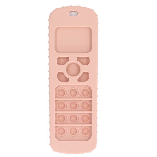 Baby TV Fjernbetjening Formet Tyggelegetøj Bærbar Blød Silikon Spædbarn Tandfrembringelse Tygge Sansestimulerende Legetøj Peach Pink