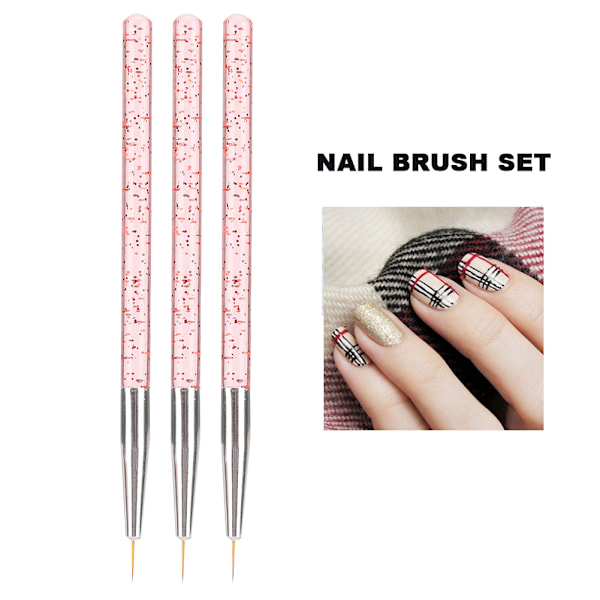 Nagelkonst Liner Pensel Exklusiv Nagel DIY Linje Ritning Målnings Pensel Manikyr Verktyg Rosa