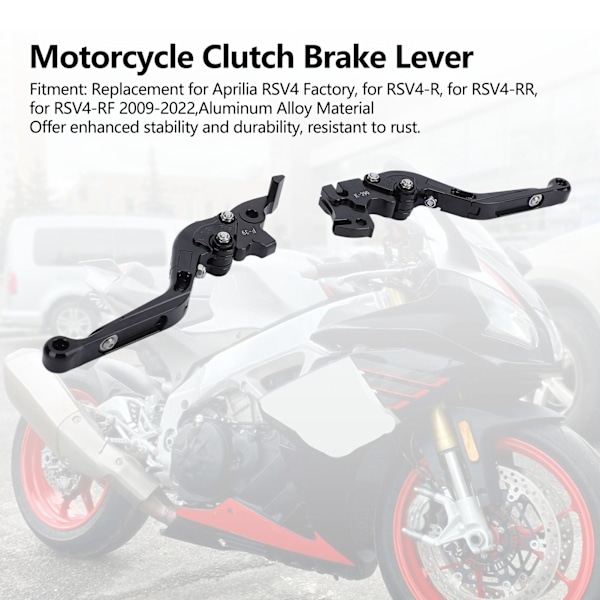 2 st Motorcykel Kopplingsbromsspak Aluminiumlegering Vikbar 6 Växlar Justerbar Styre Huvudcylinder Spak Ersättning för Aprilia RSV4