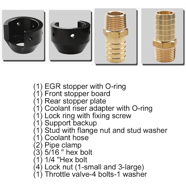 EGR Cooler Throttle Valve Delete Kit Passer for Dodge Ram 2500 3500 4500 5500 6.7L 13-18 Uten EGR-rør
