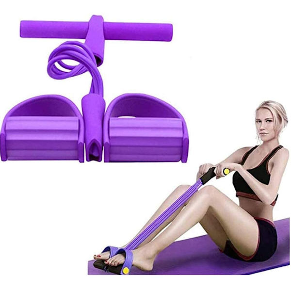 Multifunktionelt spændingsreb, elastisk spændingsfodpedal, Sit-up Bodybuilding Expander, 4-rørs-ben-træningsreb til træning i hjemmet