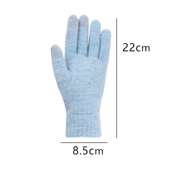 Blue knit gloves deals