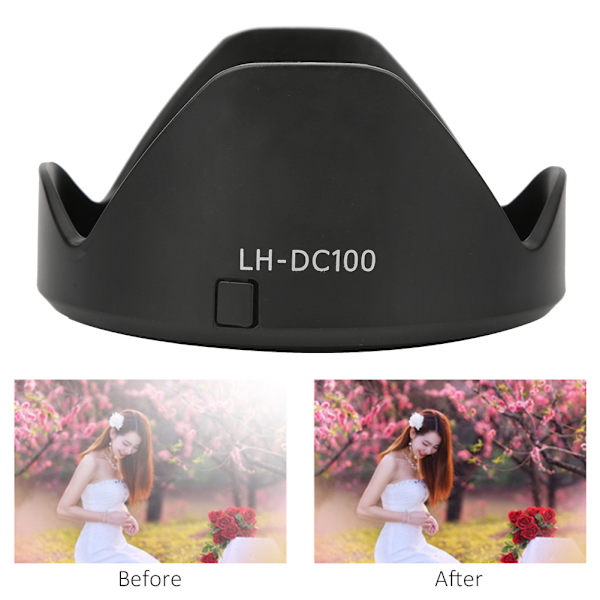 LHDC100 Plastsort Linseskygge Tilbehør til Canon G3x SX60/SX50/SX530/SX520 Objektiver