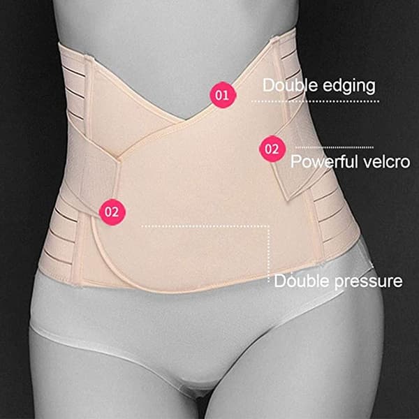 Bækkenstøtte Rygsmerte Lindring, Åndbart Materiale Justerbart Efterfødselsbælte til Holdningskorrektion Abdominal Kompression, Graviditetsmavestøtte