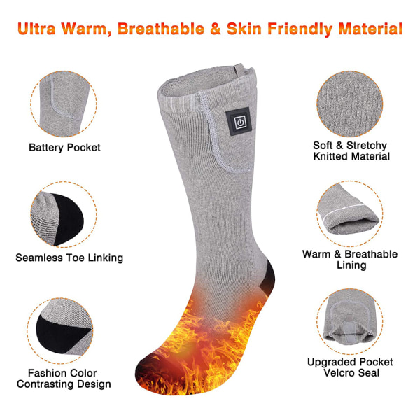 1 pari lämmitetyt sukat ladattavalla sähköparistolla miehille W