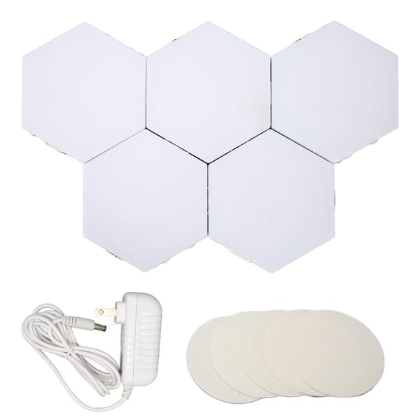 Modulära paneler med DIY-formfunktion, beröringskänslig väggmonterad hexagonal lampa för sovrum, vardagsrumsinredning, magnetisk panelanslutning aktiverad