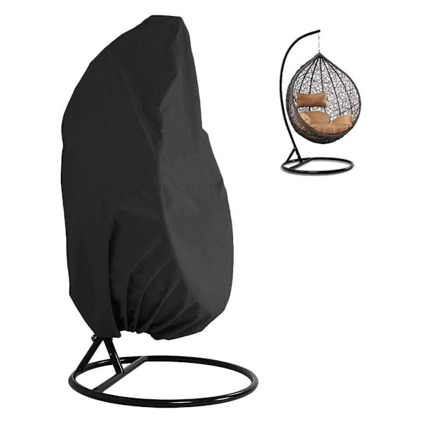 Fulltäckande design för gungstol för uteplats, marinkvalitetstyg med dragsko i fållen, vattentät utomhus (L: 190 X Dia: 115)