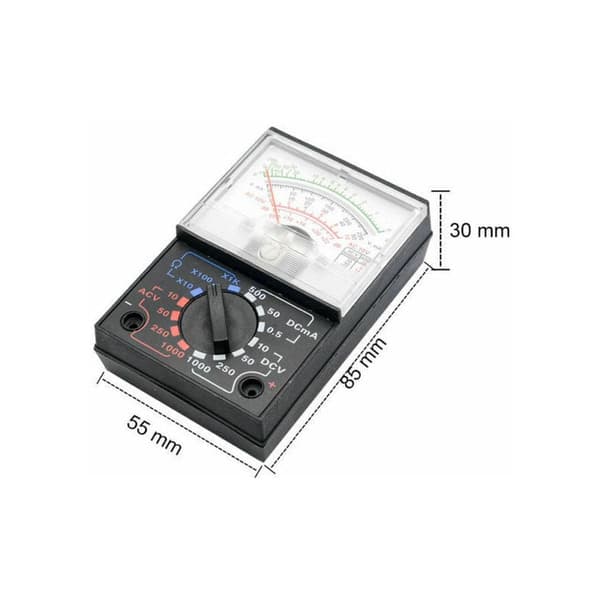 Analog Multimeter Elektrisk Voltmeter Kontinuitetstestare YX 1000A AC DC