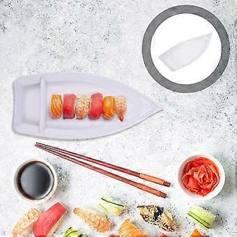Båtformad Tallrik Snacksfat Sushi Serveringsbricka Japansk Stil Sushi Tallrik