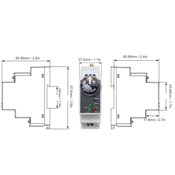 RS485 till WiFi Ethernet Serial Server för DIN-skena för Mbed System 9-50VDC PW11-M
