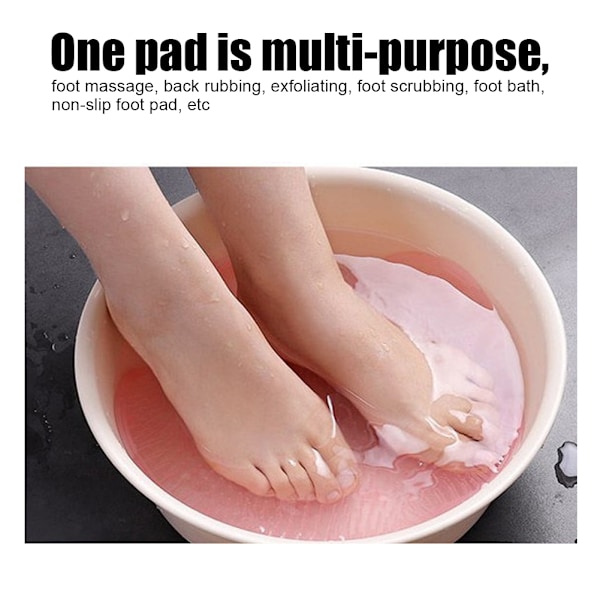 2-pack Fotmassagematta Duschtvätt Fotskrubb Halksäker Exfolierande Fotsugkoppar Rosa