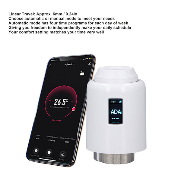 Smart Radiator Termostatventil WiFi Digital Elektrisk Opvarmning Hjem Temperaturregulator til Tuya APP Kontrol