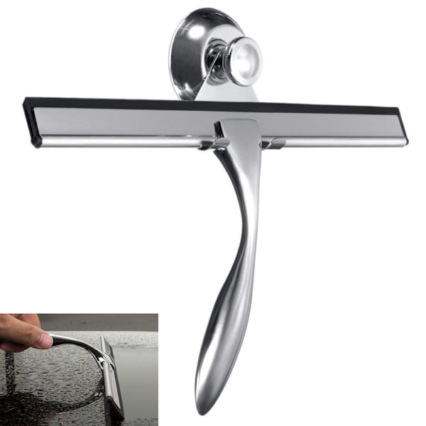 HållbarHushållsredskap: 9,8-tums Multipurpose Rostfritt Stål Skrapa, Rostfri, Ergonomiskt Grepp, Perfekt För Duschdörrar, Speglar Och Bilar,