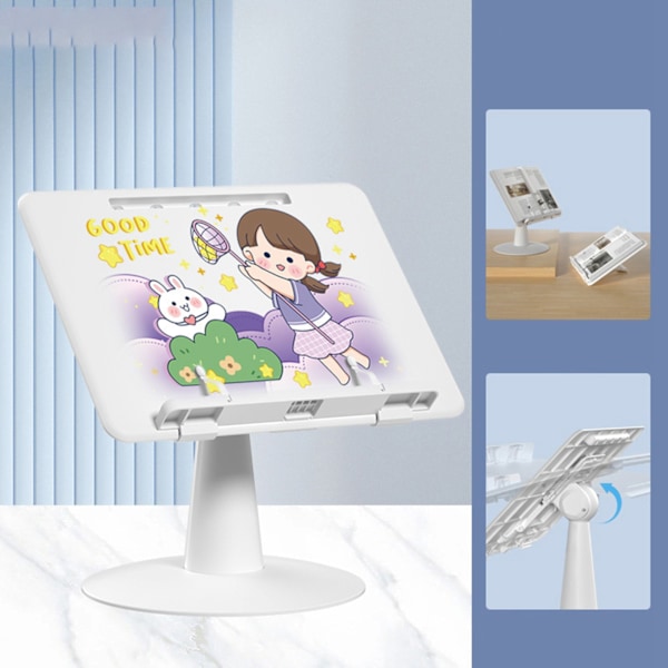 Boklesestativ Justerbar Foldbar Multifunksjons Skrivebord Bokstativ Bokholder for Barn Jente