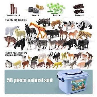 Simuleringsmodel af vilde dyr, legetøj, mini dyr, tiger, panda, børnefigurer, dukker, dinosaurlegetøj