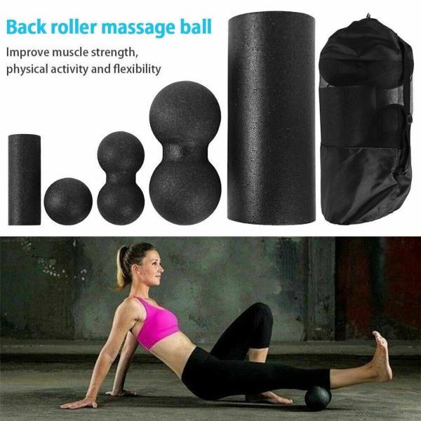 5 stk fascia roller balance roll fitness roller yoga sport komplett sett standard hardhet