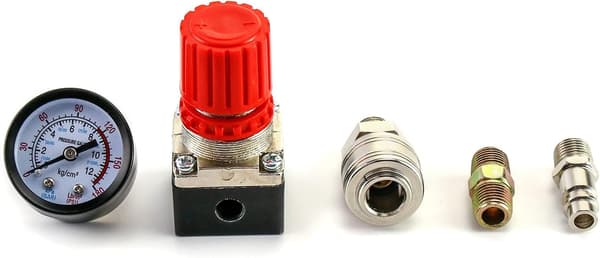 1/4\" Luftkompressor trykregulator, (Firevejsventil), trykreguleringsventil med 140 psi 12 bar tilslutning