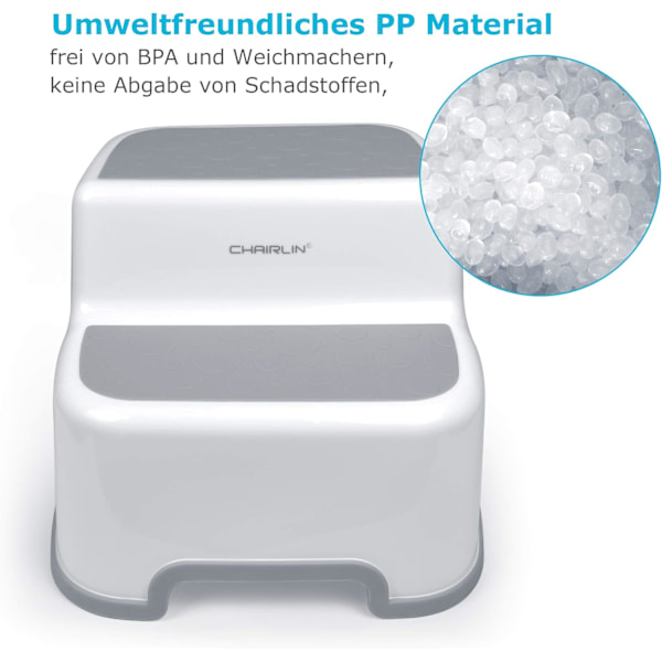 Barnpall för Potträning, Mjuka Greppsteg Dubbel Höjd Design, Halkfri Säker Robust Mångsidig Användning, BPA-fri Miljövänlig Fläckbeständig