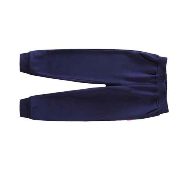 Barn Mjukisbyxor Elastisk Midja Andningsbara Trendiga Avsmalnande Bomulls Joggingbyxor för 120cm till 130cm Pojkar Flickor Blå