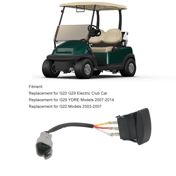 Framåt-Backväxelströmbrytare JU2 H2917 00 00 Ersättning för G22 G29 Elektrisk Club Car