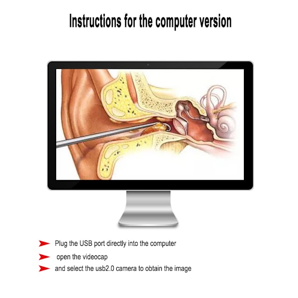 3 i 1 Øre Rensning USB Endoskop HD Visual Ørevoksfjernelse Øre Rensningsværktøj Blå