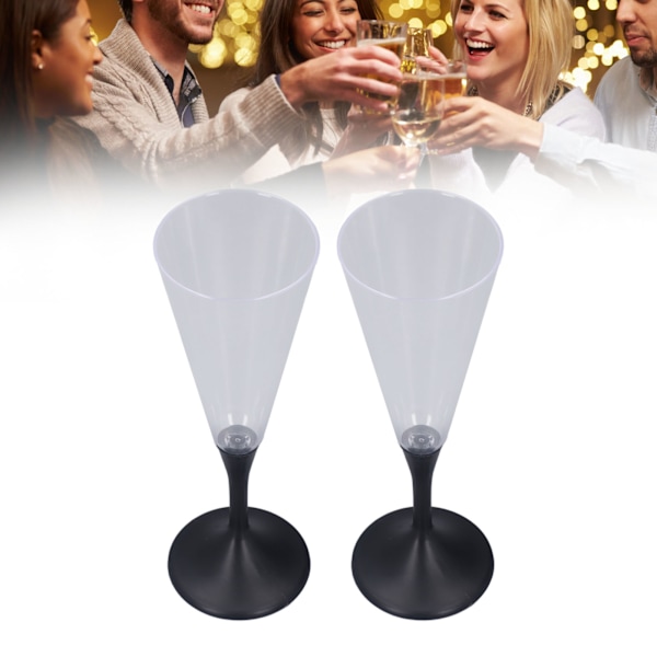 2 st Blinkande Vinglas Klar Akryl Färg Justerbar Lättvikt LED Lyser Upp Blinkande Glas Batteridriven Glödande Vinglas