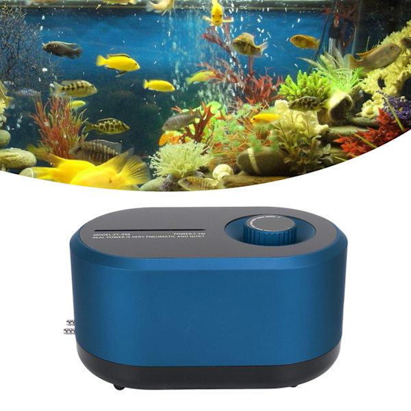 Akvarium iltpumpe Stille Justerbar Stor Volumen Strømsvigt Automatisk Start AC Strøm Fiskekum Luftbobler Pumpe EU Stik 220V