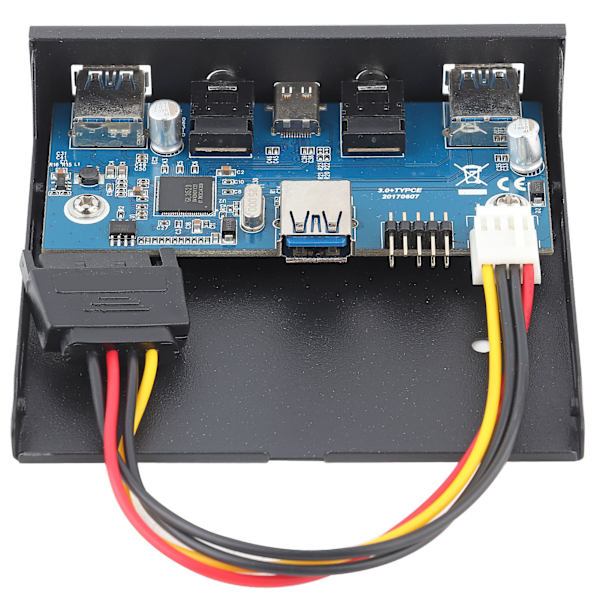 Robust USB3.0 HUB, 3,5 tommer frontpanel USB 3.1-udvidelse med Type-C-interface og 5 Gbps hastighed, sandblæst metalhus til PC-tårne