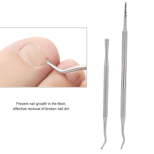 Plåster för inåtväxande tånagel, Korrigerare för inåtväxande nagel, Nagelbands-tryckare, Nagelfilsats, Silver