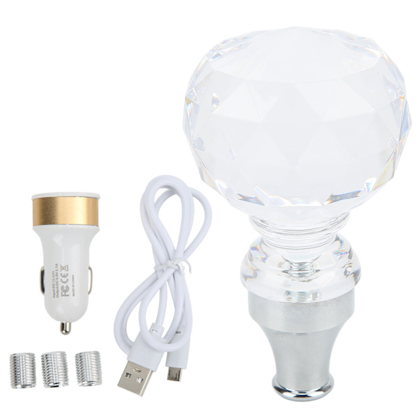 Gearskifte Knapper Universal Akryl LED Farverig Krystal Kugle Form Behagelig Greb Gearstang Hoved til Manuel Gearkasse