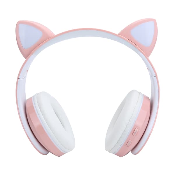 Bluetooth 5.0 Stereo Musikhörlurar Kattöron Belysning Söta Headset för Unga