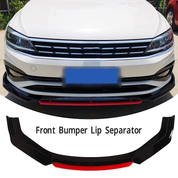 6 st Front Bumper Lip Separator med Röd Front Lip Glans Svart Bumper Lip Diffuser Splitter Universal för Accord Civic