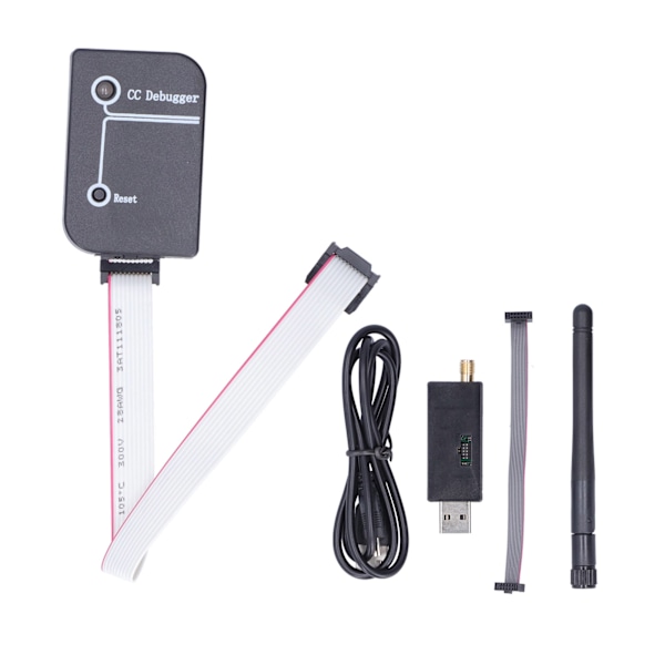 CC Debugger RF-järjestelmän ohjelmoija 2.405‑2.485GHz moduulilisävaruste antennilla ja USB-kaapelilla CC2540