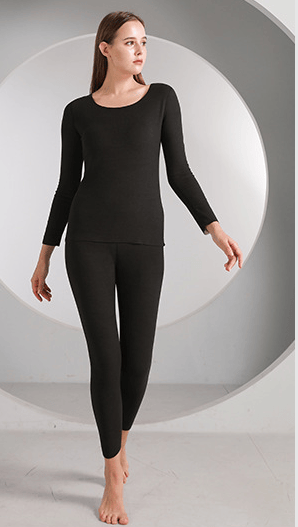 Termisk undertøj til kvinder, ultrablødt fleeceforet termisk vinterbasislag, Long Johns sæt grey 2XL
