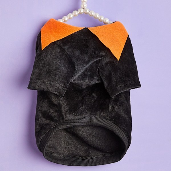 Halloween Hundetrøje Sød Græskar Spøgelser Blød Elastisk Kæledyr Cosplay Tøj til Små og Mellemstore Hunde Katte Sort M